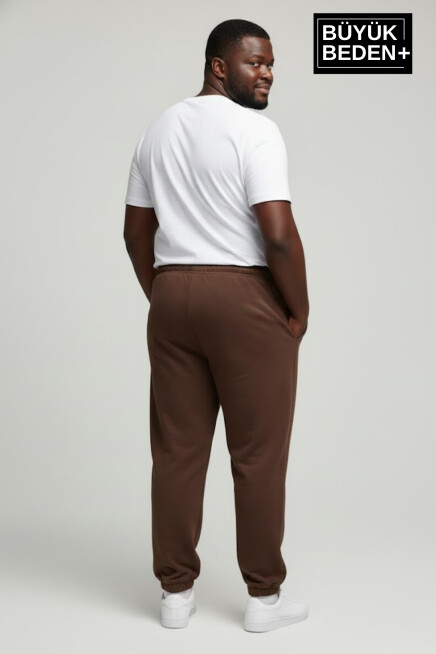 Erkek Büyük Beden BROOKLYN 1970 Baskılı Paça Lastikli Rahat Kesim Jogger İnce Eşofman Altı SPR26BEA951-3