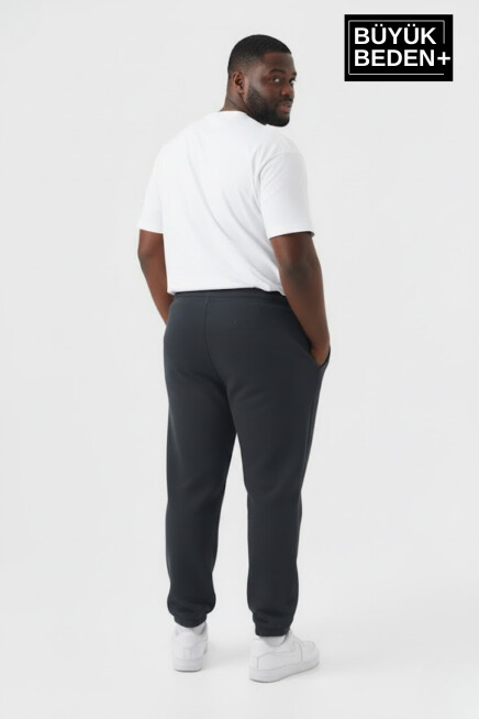 Erkek Büyük Beden BROOKLYN Baskılı Paça Lastikli Rahat Kesim Jogger İnce Eşofman Altı  SPR26BEA951-2