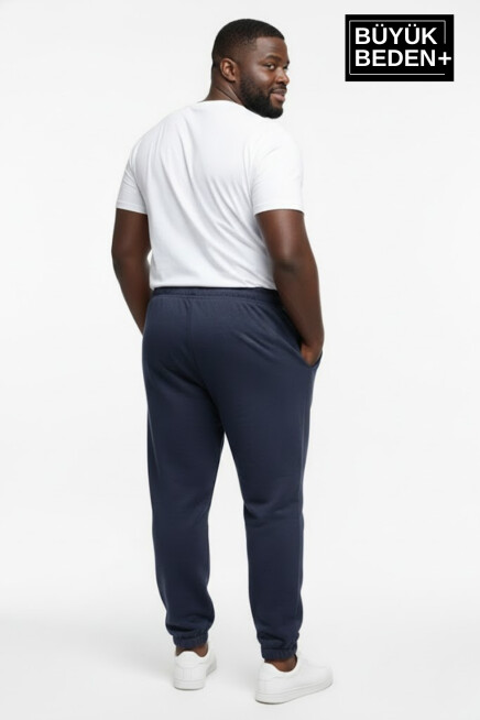 Erkek Büyük Beden BROOKLYN Baskılı Paça Lastikli Rahat Kesim Jogger İnce Eşofman Altı  SPR26BEA951-2