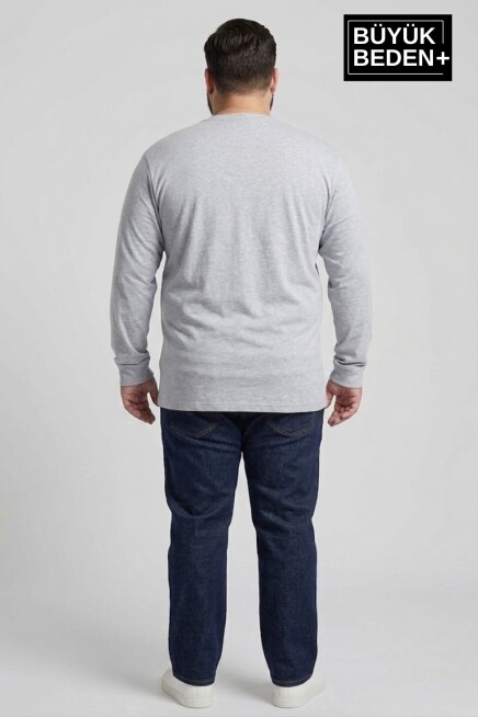 Erkek Büyük Beden El Yazılı Brooklyn Baskılı 2 İplik Bisiklet Yaka Tişört SPR26BTS942-6