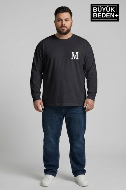 Erkek Büyük Beden M Baskılı 2 İplik Bisiklet Yaka Tişört SPR26BTS942-13