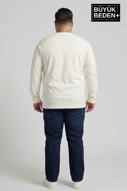 Erkek Büyük Beden Milano İtalia Baskılı 2 İplik Bisiklet Yaka Tişört SPR26BTS942-9