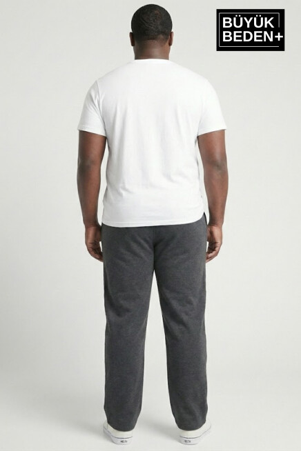 Erkek Büyük Beden N Logo Baskılı Rahat Kesim Paça Reçme ince  Eşofman Altı SPR26EA952-4