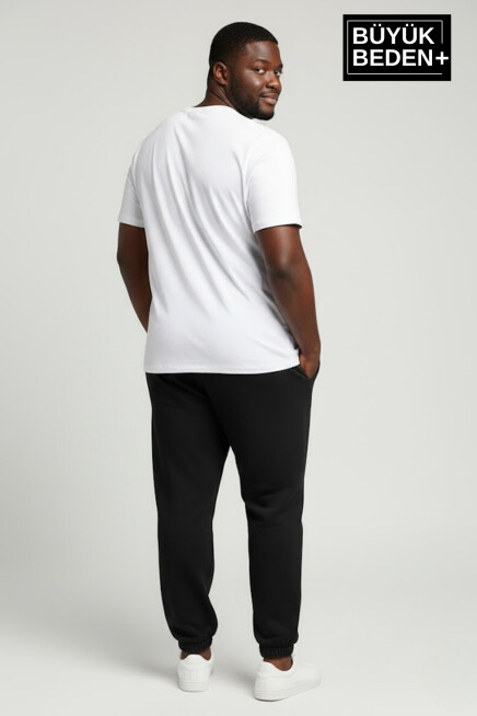 Erkek Büyük Beden New York Baskılı Paça Lastikli Rahat Kesim Jogger İnce Eşofman Altı SPR26BEA951-5