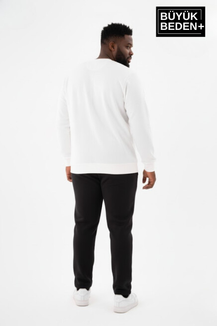 Erkek Büyük Beden Orta Brooklyn Baskılı Bisiklet Yaka Sweatshirt SPR26BSW956-8