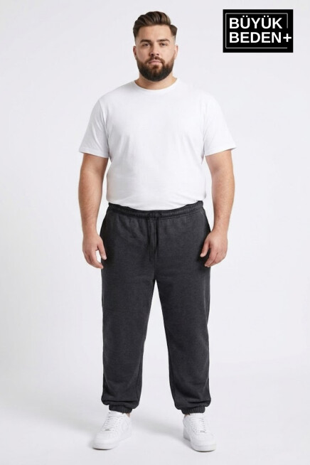 Erkek Büyük Beden Paça Lastikli İki İplik Rahat Kalıp ince Eşofman Altı SPR26BEA951