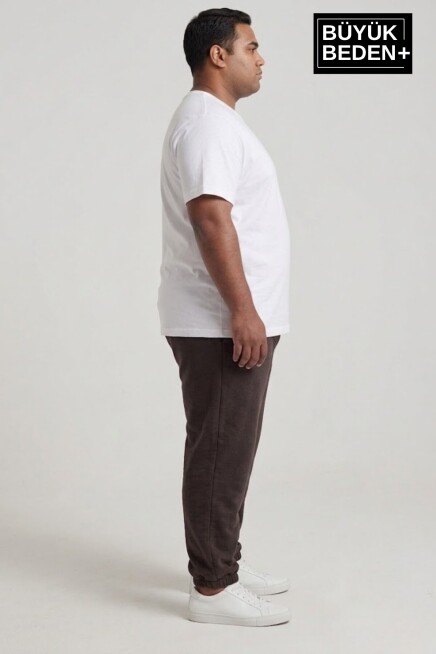 Erkek Büyük Beden Paça Lastikli İki İplik Rahat Kalıp ince Eşofman Altı SPR26BEA951