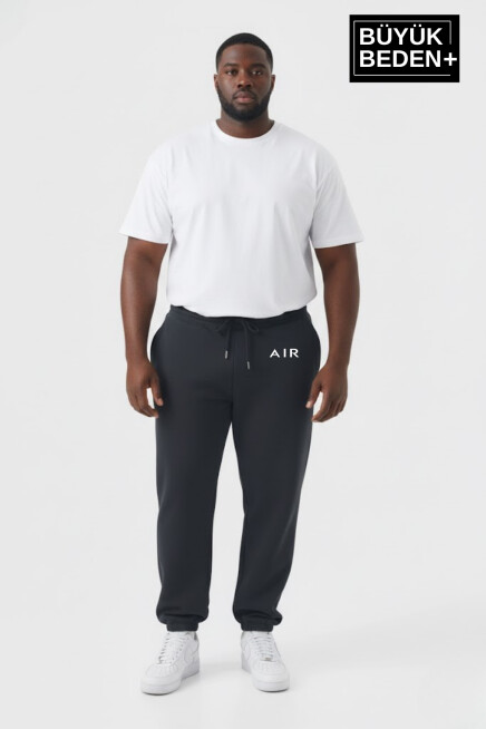 Erkek Büyük Beden Paça Lastikli Rahat Kalıp AR Baskılı İnce Eşofman Altı SPR26BEA951-1