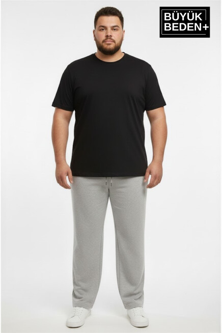 Erkek Büyük Beden Paça Reçme İnce Eşofman Altı 2’li Set – Rahat Kalıp SPR26BEA952+2