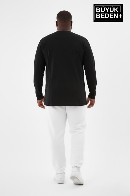Erkek Büyük Beden Uzun Kollu 2 İplik Bisiklet Yaka Tişört SPR26BTS942