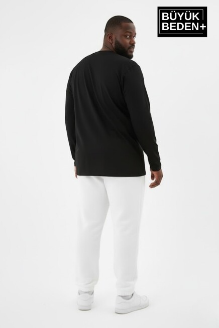 Erkek Büyük Beden Uzun Kollu 2 İplik Bisiklet Yaka Tişört SPR26BTS942