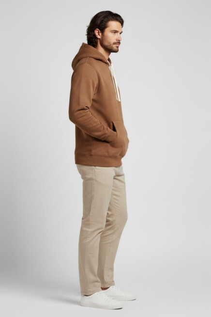 Erkek Kapşonlu Rahat Kalıp İçi Polarlı 3 iplik Kalın SweatShırt spr25sw55