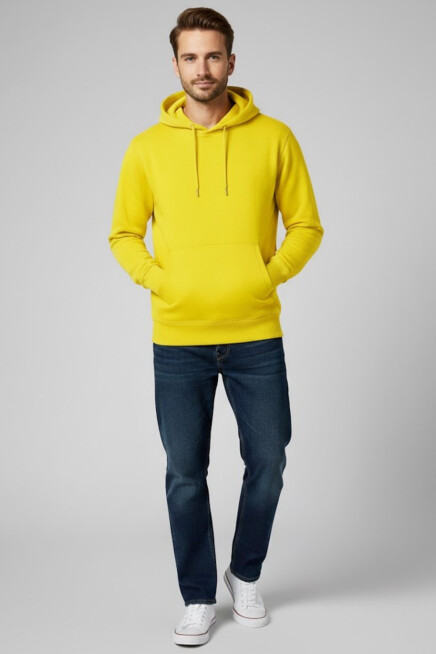 Erkek Kapşonlu Rahat Kalıp İçi Polarlı 3 iplik Kalın SweatShırt spr25sw55