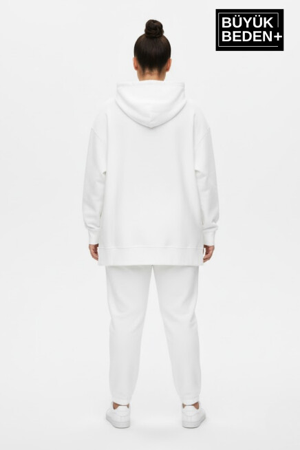 Kadın Büyük Beden 2 li Set Kapşonlu Tunik ince Sweatshırt  SPR26BTK991+2