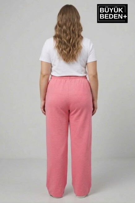 Kadın Büyük Beden Bol Paça  Yüksek Bel Lastikli NewYork Baskılı Eşofman Altı SPR26BEA988-5