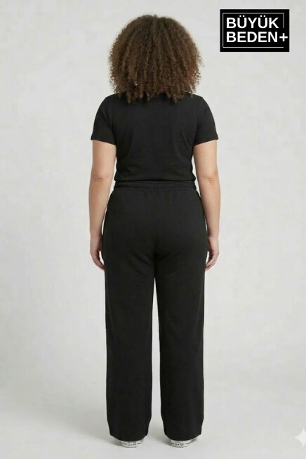 Kadın Büyük Beden Bol Paça  Yüksek Bel Lastikli Salaş Eşofman Altı SPR26BEA988