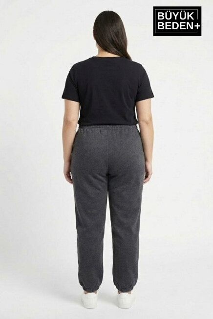 Kadın Büyük Beden BROOKLYN 1970 Baskılı Paça Lastikli Jogger İnce Eşofman Altı SPR26BEAK951-3