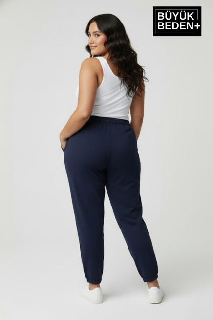 Kadın Büyük Beden BROOKLYN Baskılı Paça Lastikli Rahat Kesim Jogger İnce Eşofman Altı  SPR26BEAK951-2