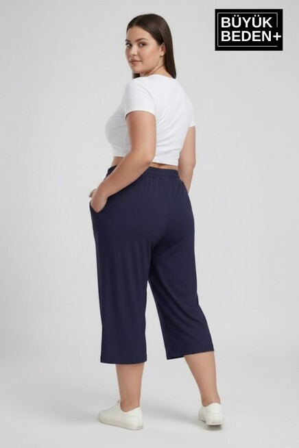 Kadın Büyük Beden Şort 3XL-6XL  Rahat Kesim Diz Altı Günlük Şort-SPR26BSRK591