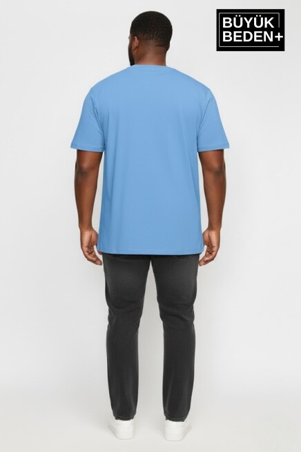Erkek Büyük Beden Capri Island Baskılı 3xl-6xl Bisiklet Yaka Tshırt SPR26BTS510-14