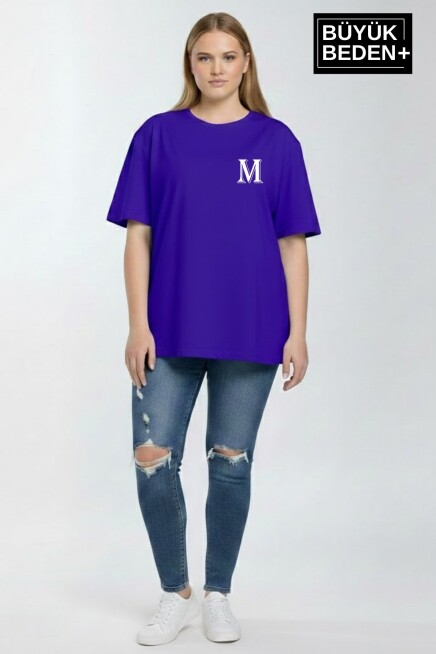 Kadın Büyük Beden M Baskılı 3xl-6xl Bisiklet Yaka Tshırt SPR26BTSK510-12