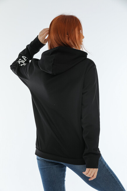 Kadın Kapşonlu Oversize Fit Baskılı Sweatshirt SPR22SWK163
