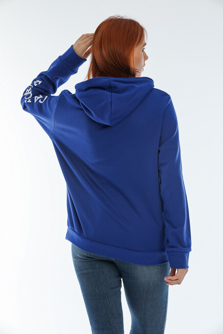 Kadın Kapşonlu Oversize Fit Baskılı Sweatshirt SPR22SWK163