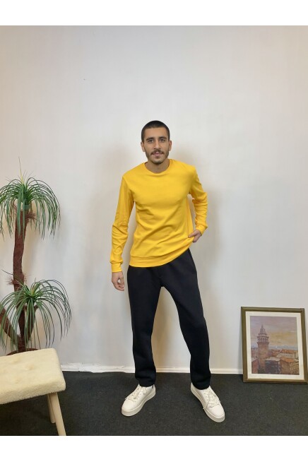 Erkek Bisiklet Yaka Slim Fit İnce Sweatshirt SPR 20K17