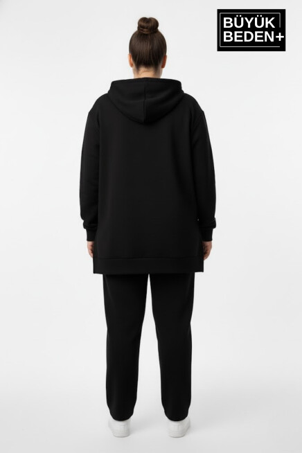 Büyük Beden Kapşonlu Tunik Sweatshırt  SPR26BTK991