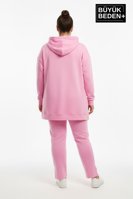 Büyük Beden Kapşonlu Tunik Sweatshırt  SPR26BTK991