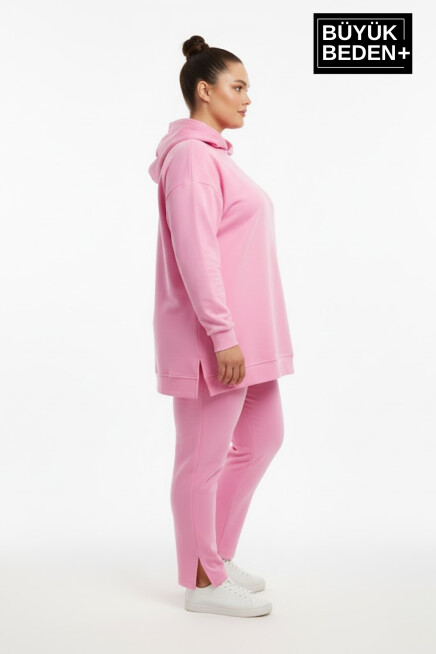 Büyük Beden Kapşonlu Tunik Sweatshırt  SPR26BTK991