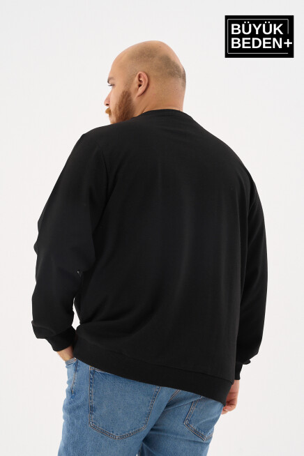 Erkek Büyük Beden Bisiklet Yaka İnce Sweatshirt – Regular Fit %64 Pamuklu SPR26BSW956