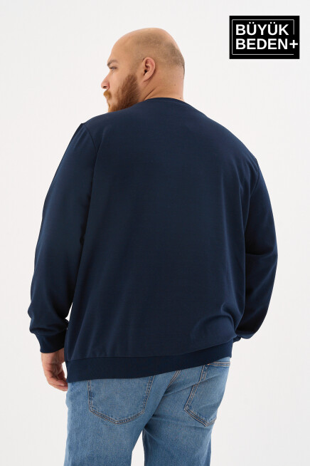 Erkek Büyük Beden Bisiklet Yaka İnce Sweatshirt – Regular Fit %64 Pamuklu SPR26BSW956