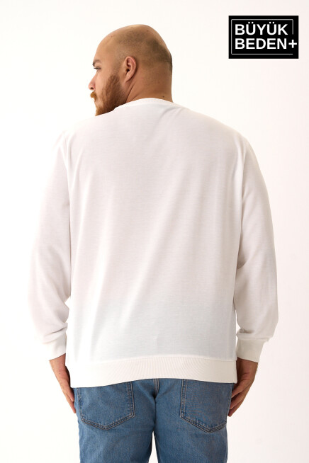 Erkek Büyük Beden Bisiklet Yaka İnce Sweatshirt – Regular Fit %64 Pamuklu SPR26BSW956