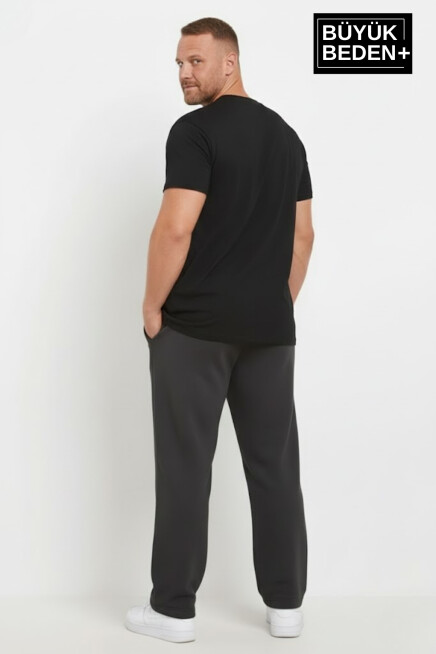 Erkek Büyük Beden BROOKLYN 1970 Baskılı Paça Reçme İnce Eşofman Altı SPR26EA952-3