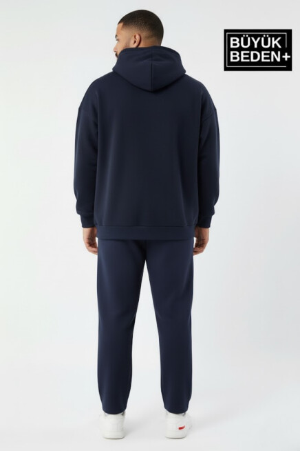 Erkek Büyük Beden Kapşonlu ince Sweatshirt SPR24BSW57