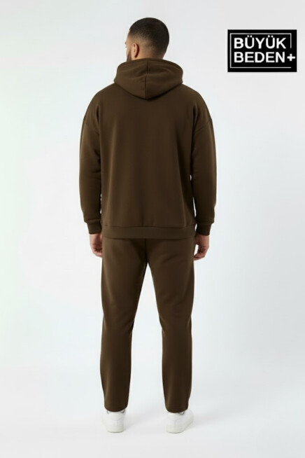 Erkek Büyük Beden Kapşonlu ince Sweatshirt SPR24BSW57