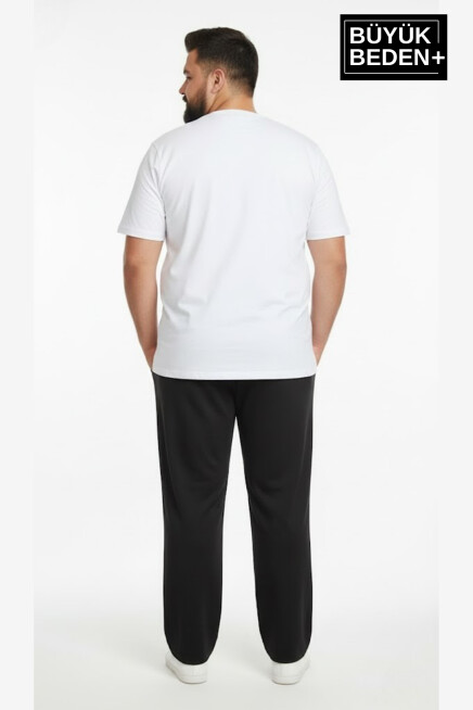 Erkek Büyük Beden N Logo Baskılı Rahat Kesim Paça Reçme ince  Eşofman Altı SPR26EA952-4