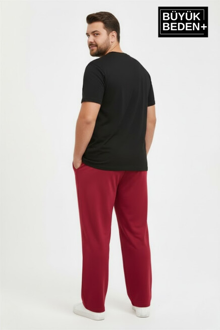 Erkek Büyük Beden N Logo Baskılı Rahat Kesim Paça Reçme ince  Eşofman Altı SPR26EA952-4