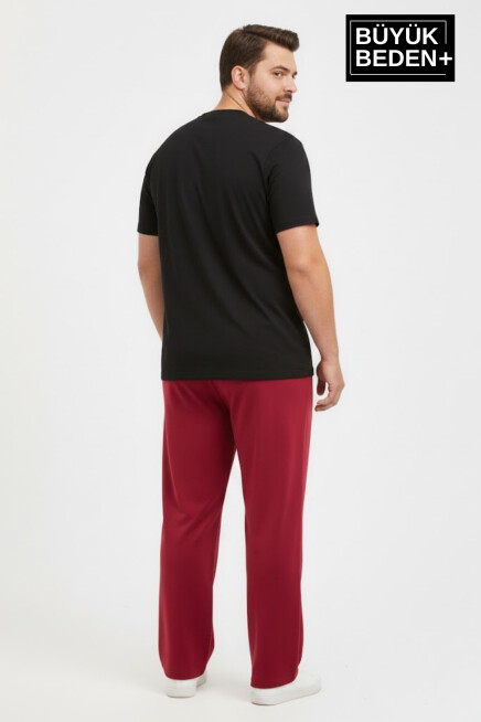 Erkek Büyük Beden Rahat Kalıp Paça Reçmeli İnce Eşofman Altı SPR26BEA952