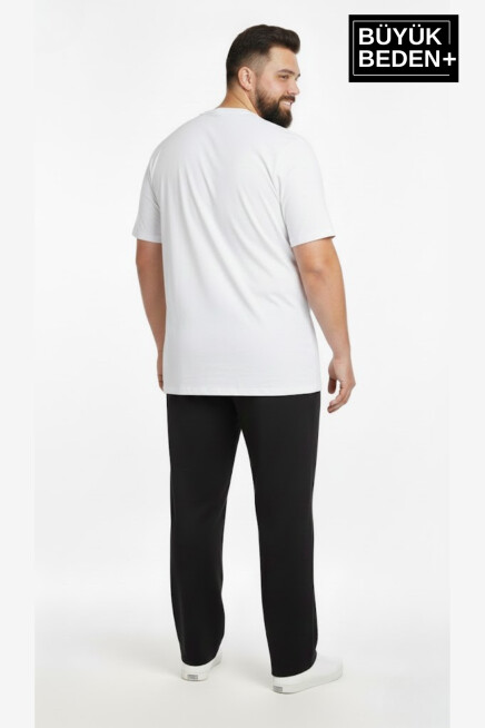 Erkek Büyük Beden Rahat Kalıp Paça Reçmeli İnce Eşofman Altı SPR26BEA952