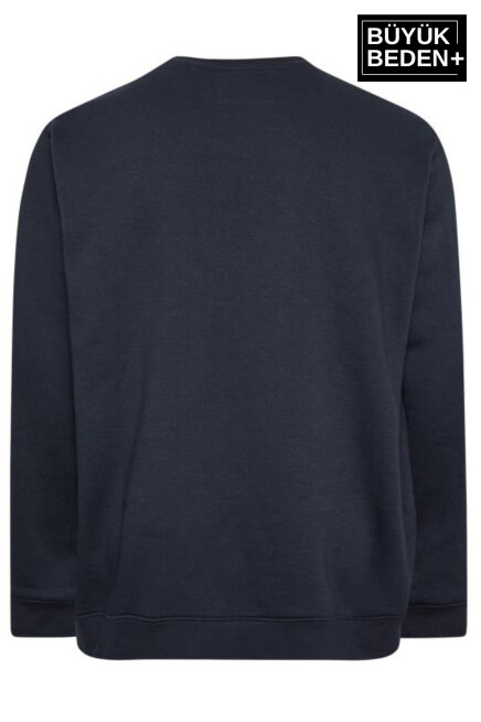 Erkek Büyük Beden Bisiklet Yaka Sweatshirt SPR24BSW56