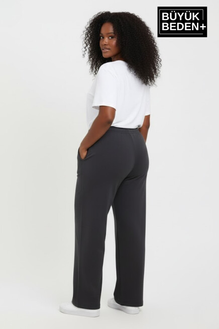 Kadın Büyük Beden BROOKLYN Baskılı Rahat Kesim Paça Reçme İnce Eşofman Altı SPR26EAK952-2