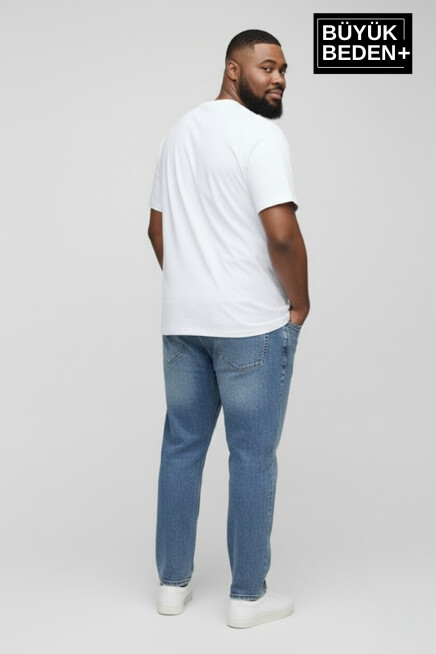 Büyük Beden Erkek Basic Tişört – Pamuklu Düz T-Shirt 3XL-6XL SPR26BTS10