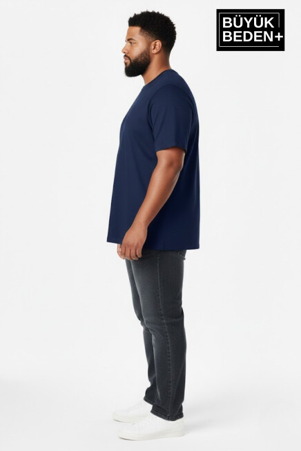 Büyük Beden Erkek Basic Tişört – Pamuklu Düz T-Shirt 3XL-6XL SPR26BTS10