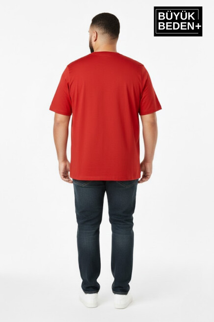 Büyük Beden Erkek Basic Tişört – Pamuklu Düz T-Shirt 3XL-6XL SPR26BTS10