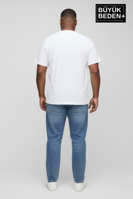 Büyük Beden Erkek Basic Tişört – Pamuklu Düz T-Shirt 3XL-6XL SPR26BTS510