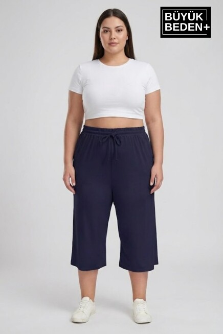 Büyük Beden Kadın İkili Set Kapri Şort Rahat Kalıp 3XL-6XL SPR26BSRK951+2
