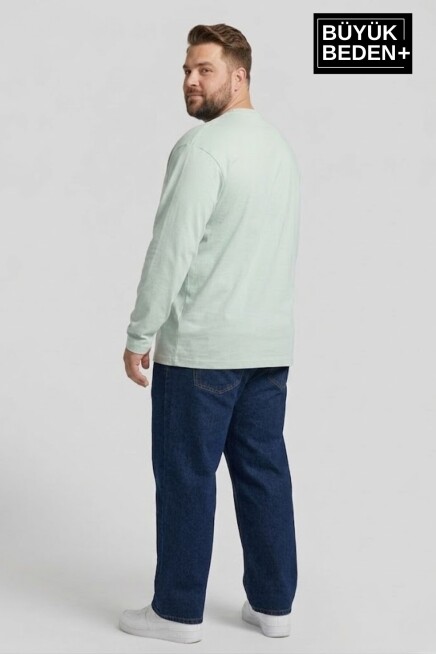 Erkek Büyük Beden 1970 Brooklyn Baskılı 2 İplik Bisiklet Yaka Tişört SPR26BTS942-3