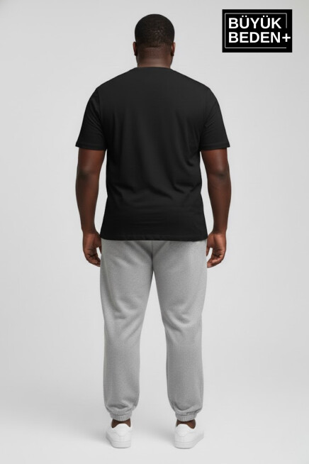 Erkek Büyük Beden BROOKLYN Baskılı Paça Lastikli Rahat Kesim Jogger İnce Eşofman Altı  SPR26BEA951-2